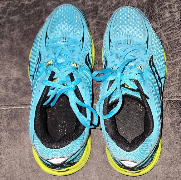 Saucony Mirage Blue/Yellow Size 8.5 Womens Running ShoeProgrid Lite. Excellent - Picture 3 of 7